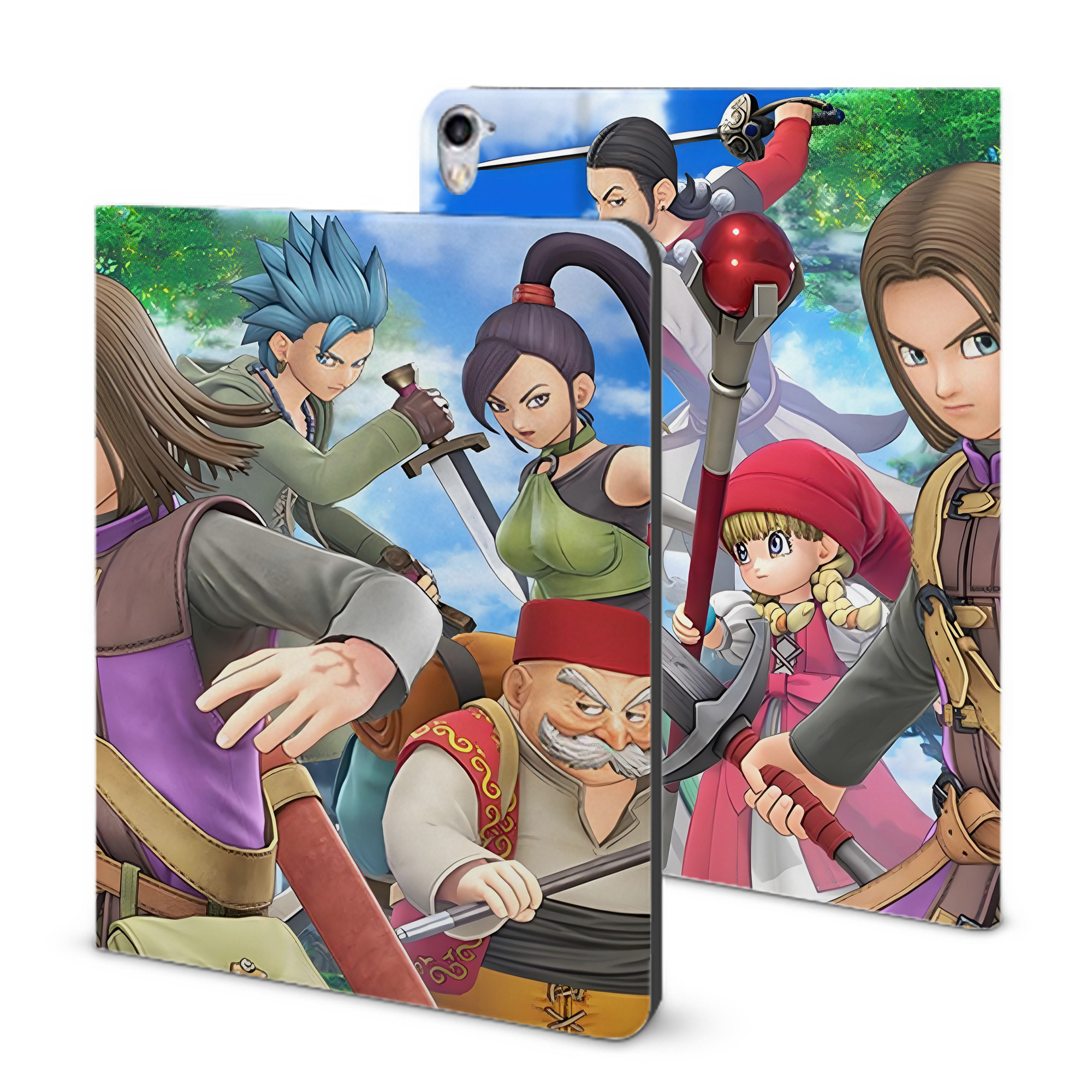 （画像用） ドラゴンクエスト Doragon Kuesuto Dragon Quest IPad ケース ブック型 PUレザー TPU 耐衝撃 軽量 薄型 ペン収納なし 全面保護 IPad 各モデル対応